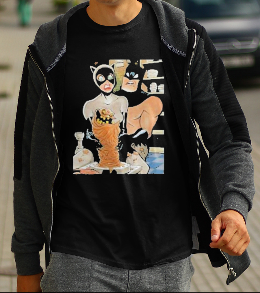 Clayface And Catwoman With Batman In Pottery Scene T-Shirt