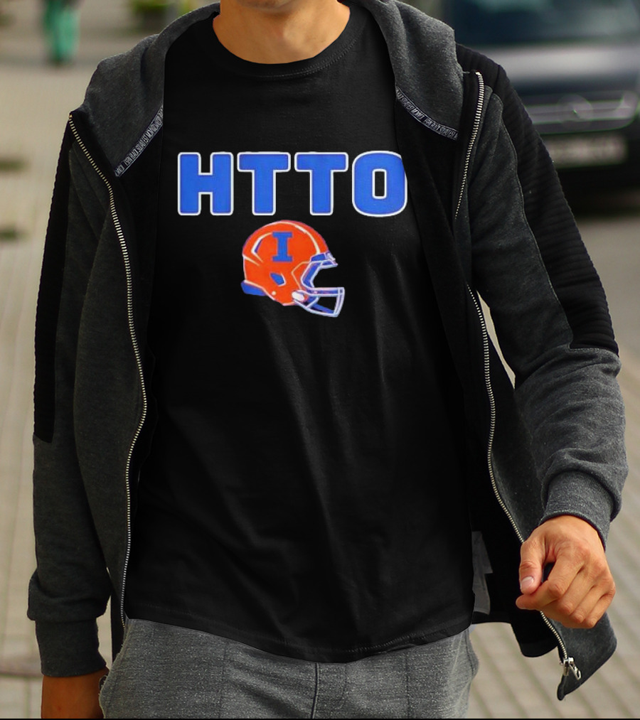 HTTO Illinois Fighting Illini Football Helmet T-Shirt