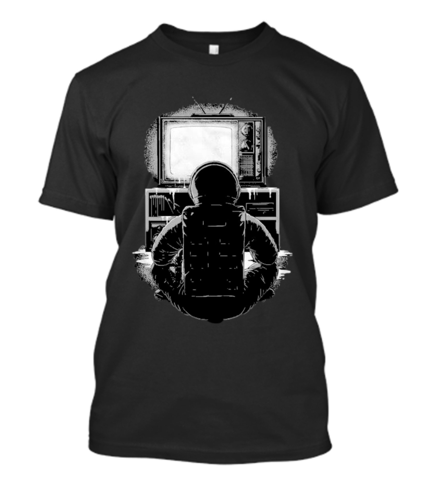 Lost Transmission Intotheam Astronaut Watching Vintage Television T-Shirt