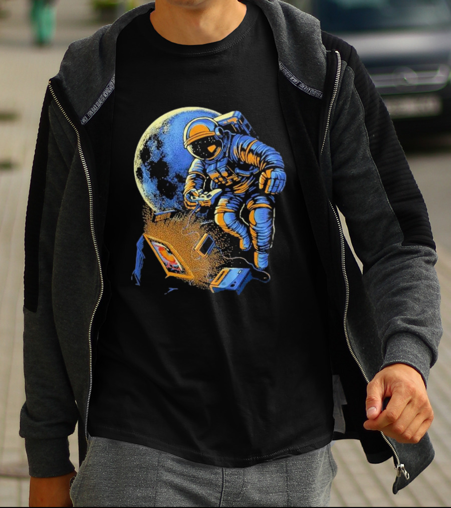 Space Arcade Astronaut Gamer Adventure Intotheam T-Shirt