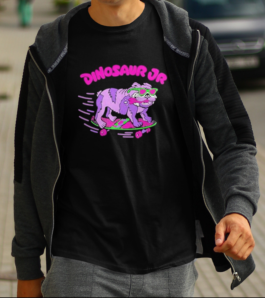 Dinosaur Jr Skateboard Bulldog Neon T-Shirt