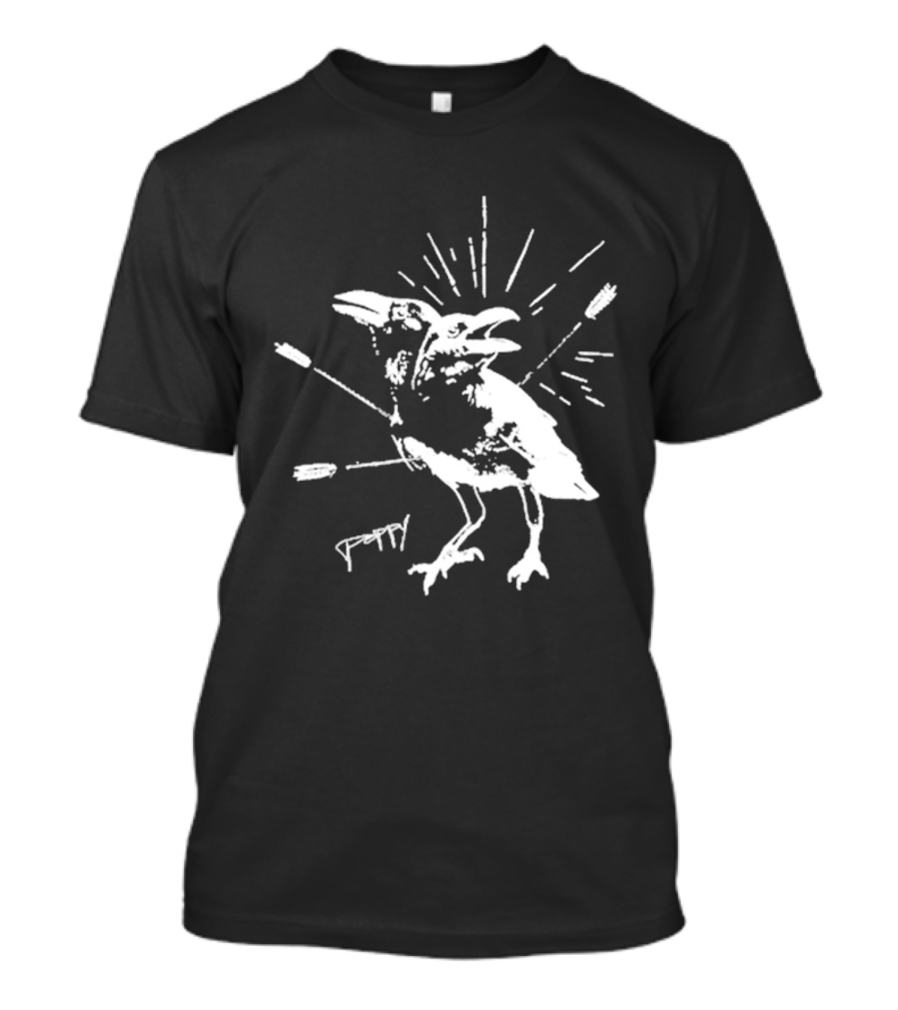 Impoppy Coward Birds Two-Headed Raven With Arrows T-Shirt