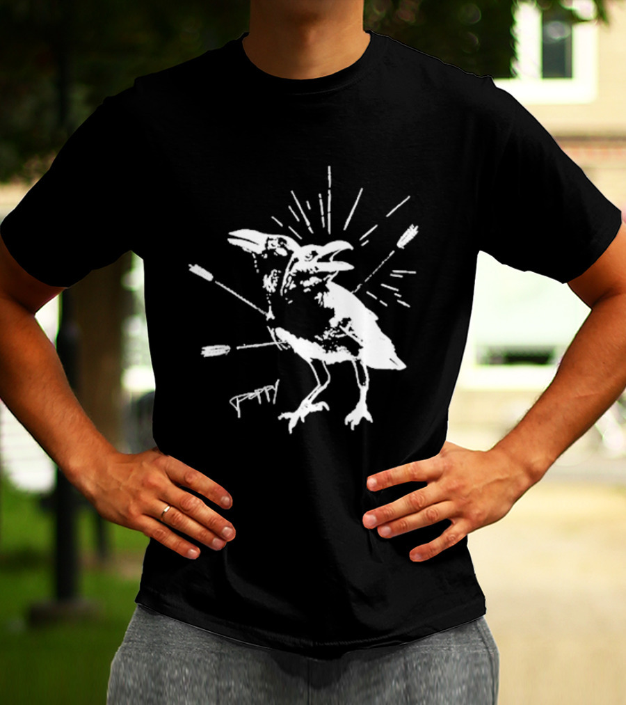 Impoppy Coward Birds Two-Headed Raven With Arrows T-Shirt