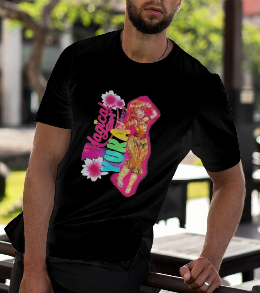 Magical Girl Yuka Sakazaki Vibrant Floral T-Shirt