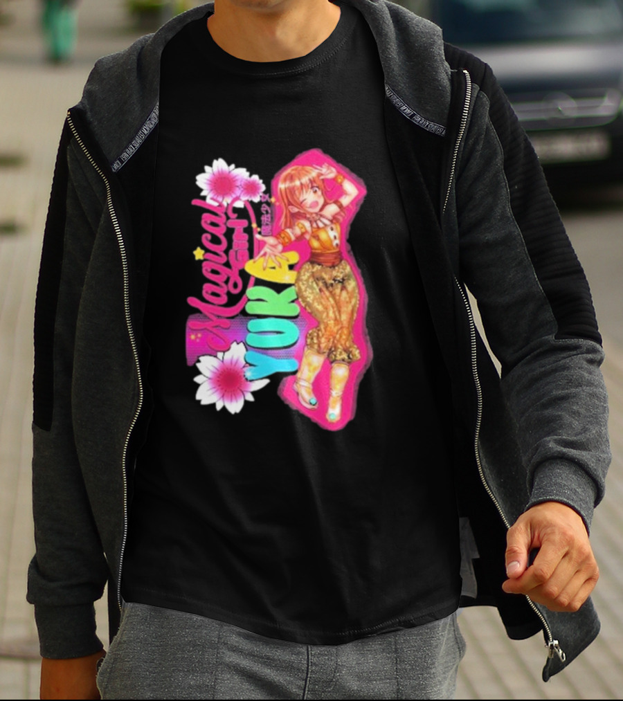 Magical Girl Yuka Sakazaki Vibrant Floral T-Shirt