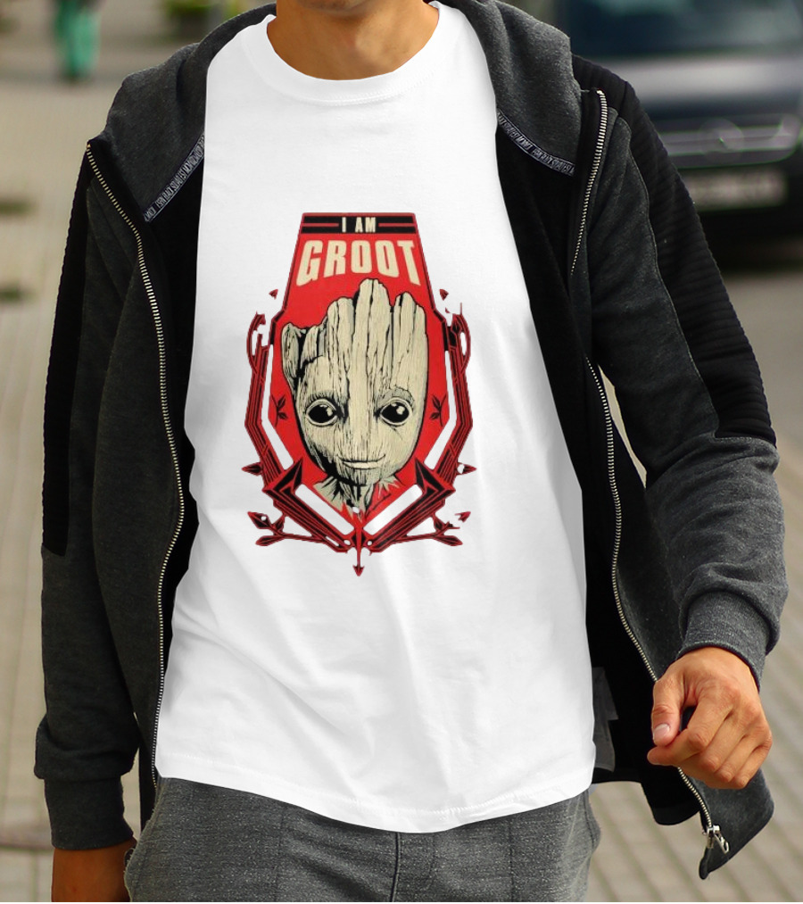 I Am Groot Shield Guardians Of The Galaxy Bravado T-Shirt