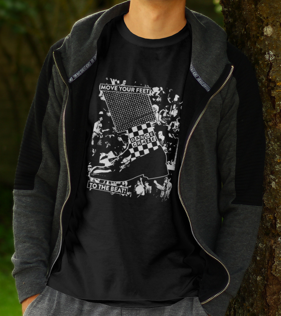 Move Your Feet Dance Craze To The Beat Checkered Ska T-Shirt