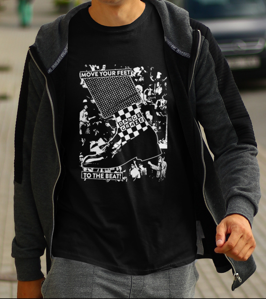 Move Your Feet Dance Craze To The Beat Checkered Ska T-Shirt