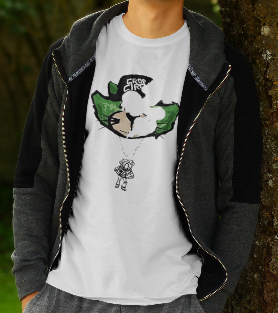 Crop City Astronaut Cat Parachute Puff Print T-Shirt