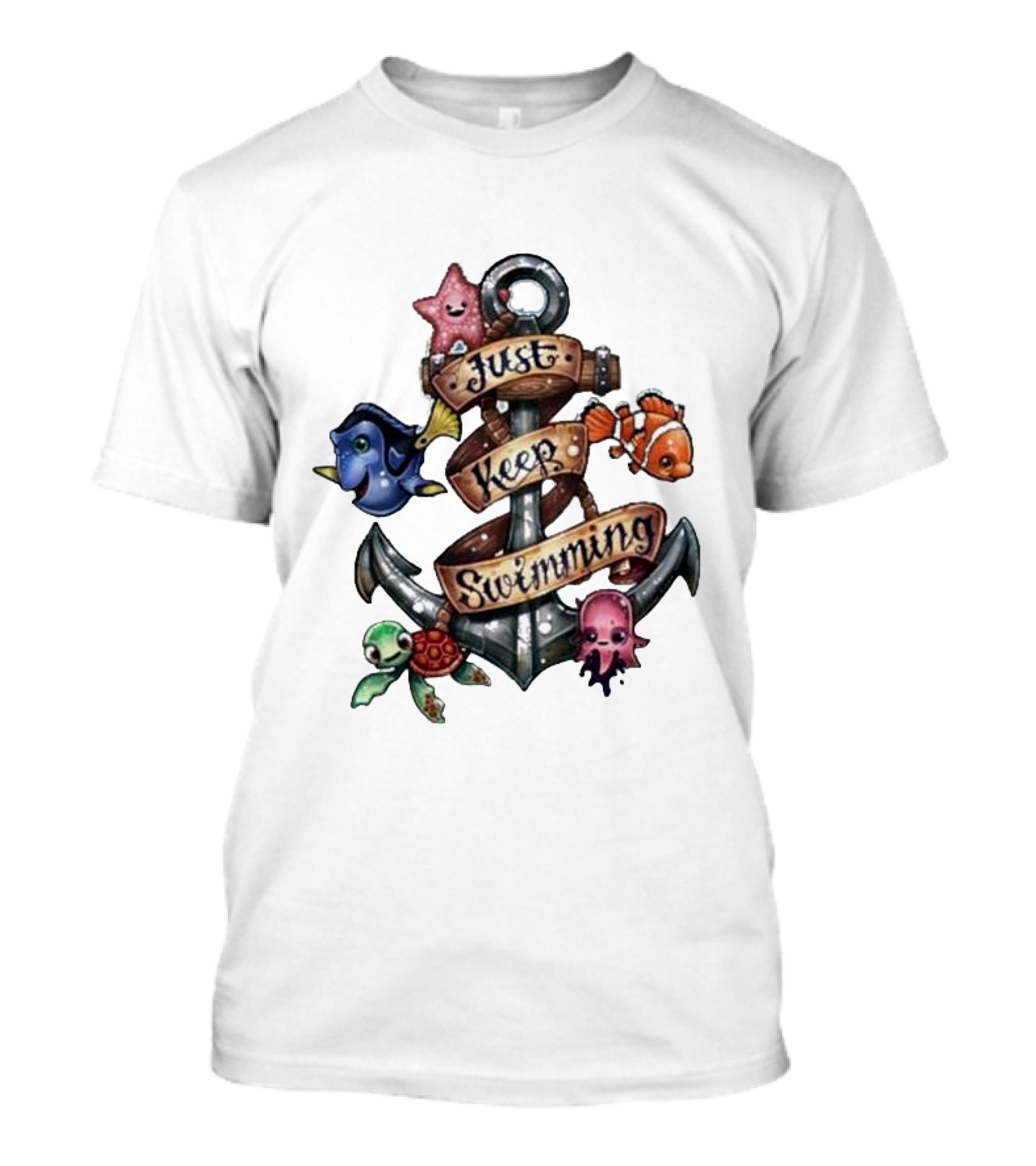 Just Keep Swimming Finding Nemo Anchor Ocean Scene T-Shirt