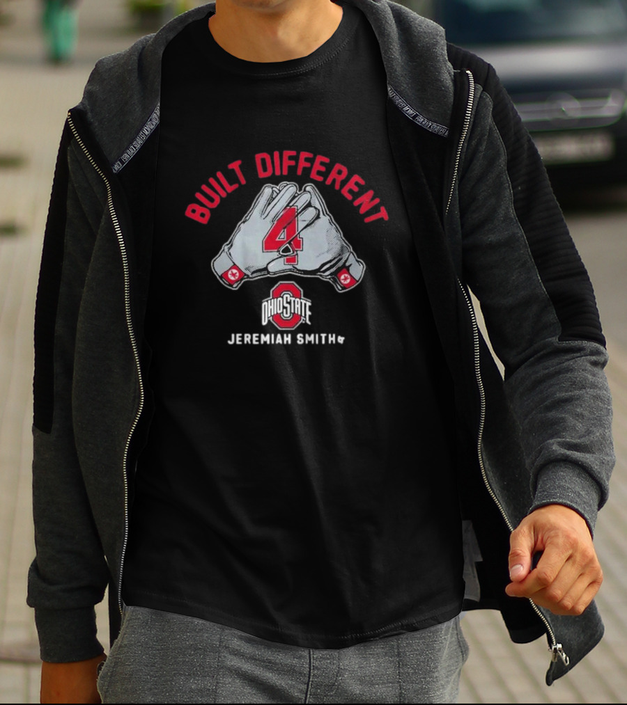 Ohio State Football Jeremiah Smith Built Different 4 Gloves T-Shirt