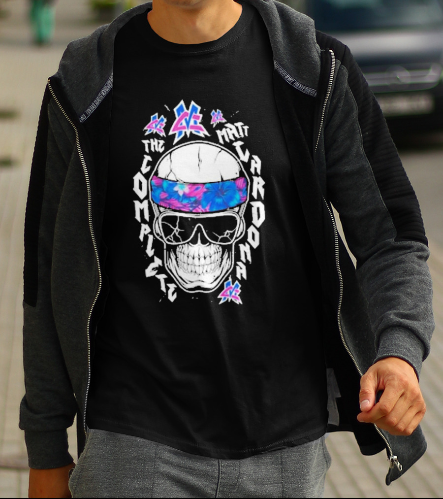 Matt Cardona The Complete Hawaii Skull And Sunglasses Floral Headband T-Shirt