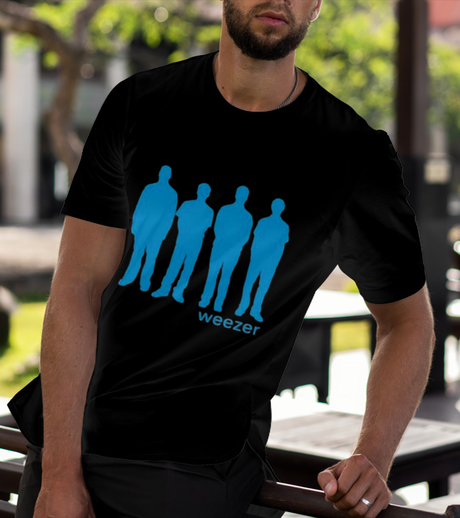 Weezer Blue Album Cover Silhouette Band Members T-Shirt