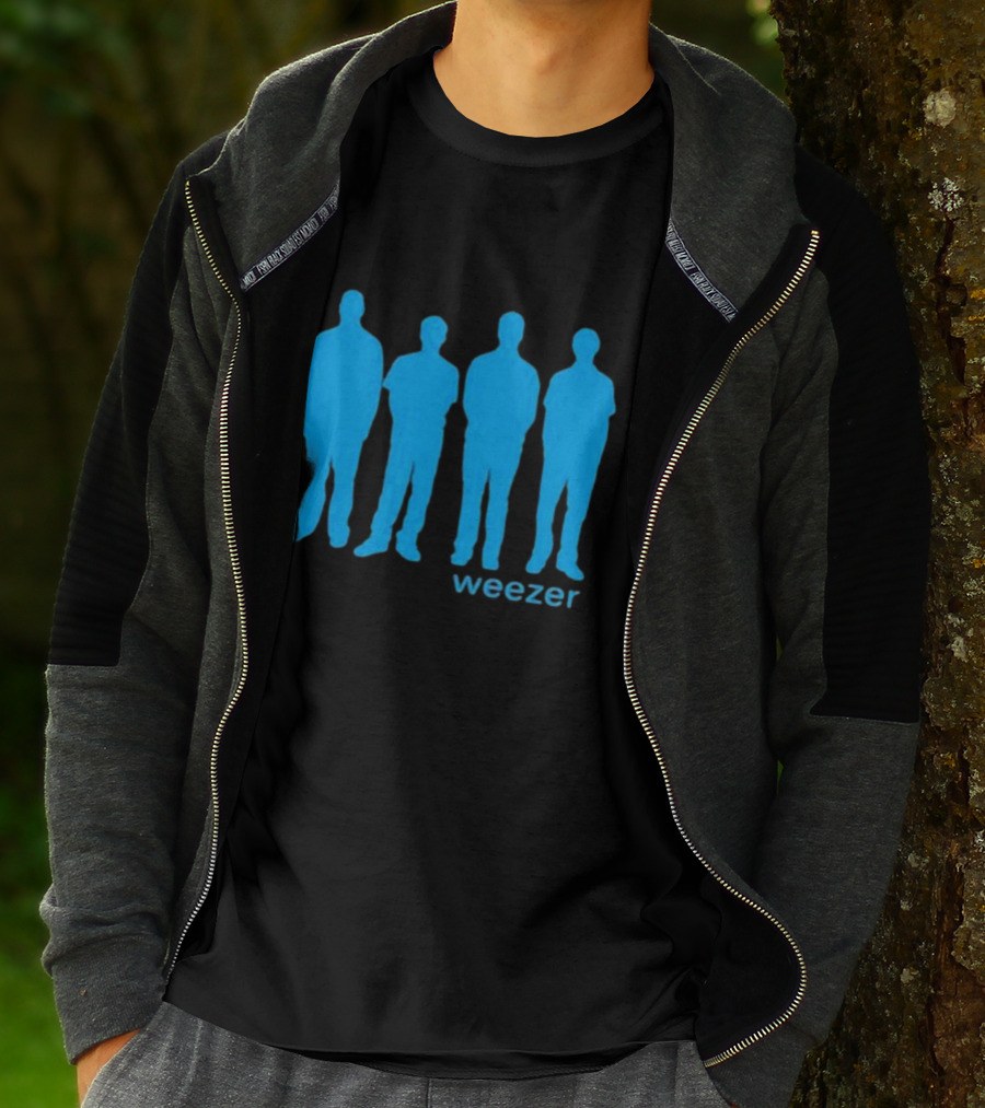 Weezer Blue Album Cover Silhouette Band Members T-Shirt