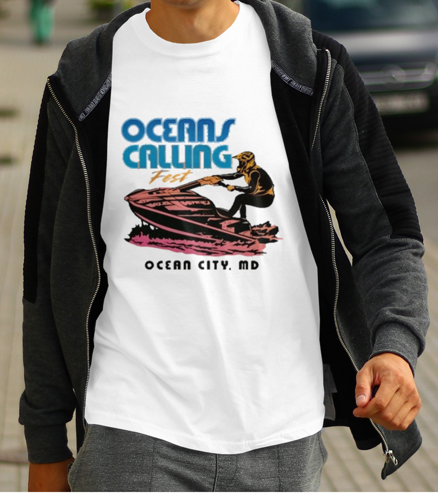 Oceans Calling Fest Ocean City MD Jetski T-Shirt