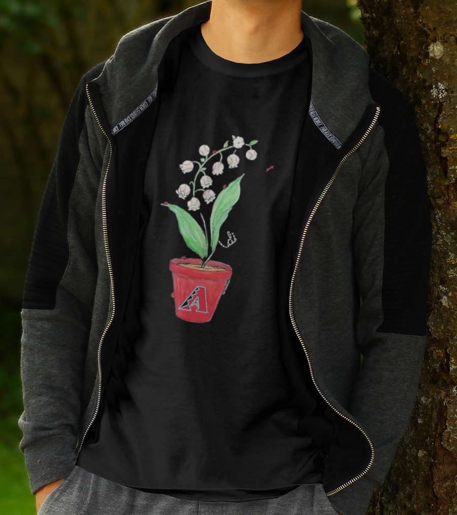 Arizona Diamondbacks Lilies And Ladybugs Tiny Turnip Toddler Planter T-Shirt