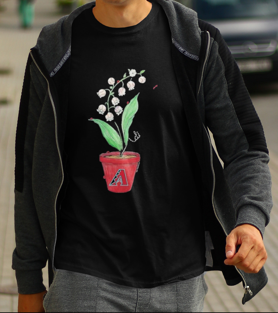 Arizona Diamondbacks Lilies And Ladybugs Tiny Turnip Toddler Planter T-Shirt