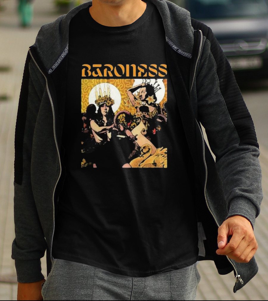 Baroness Yellow Psychedelic Art Ensemble T-Shirt