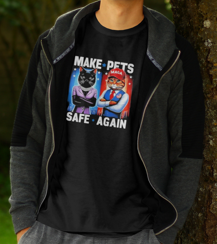 Make Pets Safe Again MAGA Cat And Dog Debate T-Shirt