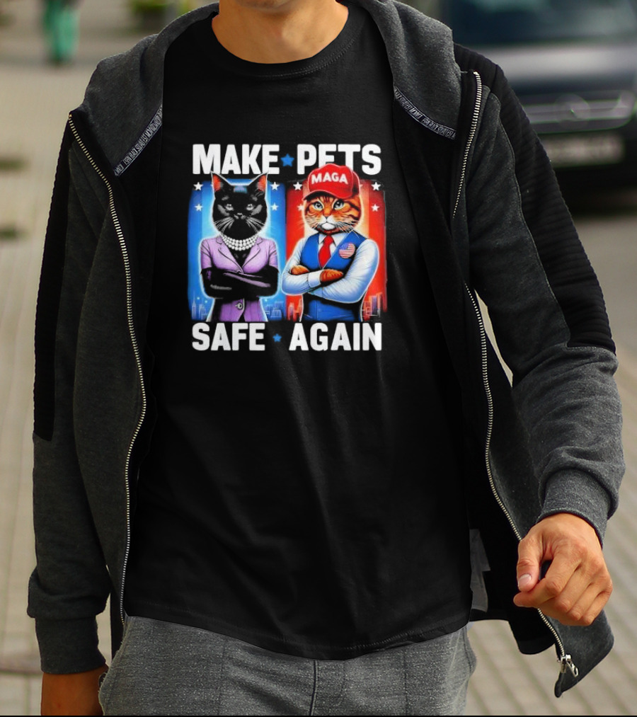 Make Pets Safe Again MAGA Cat And Dog Debate T-Shirt
