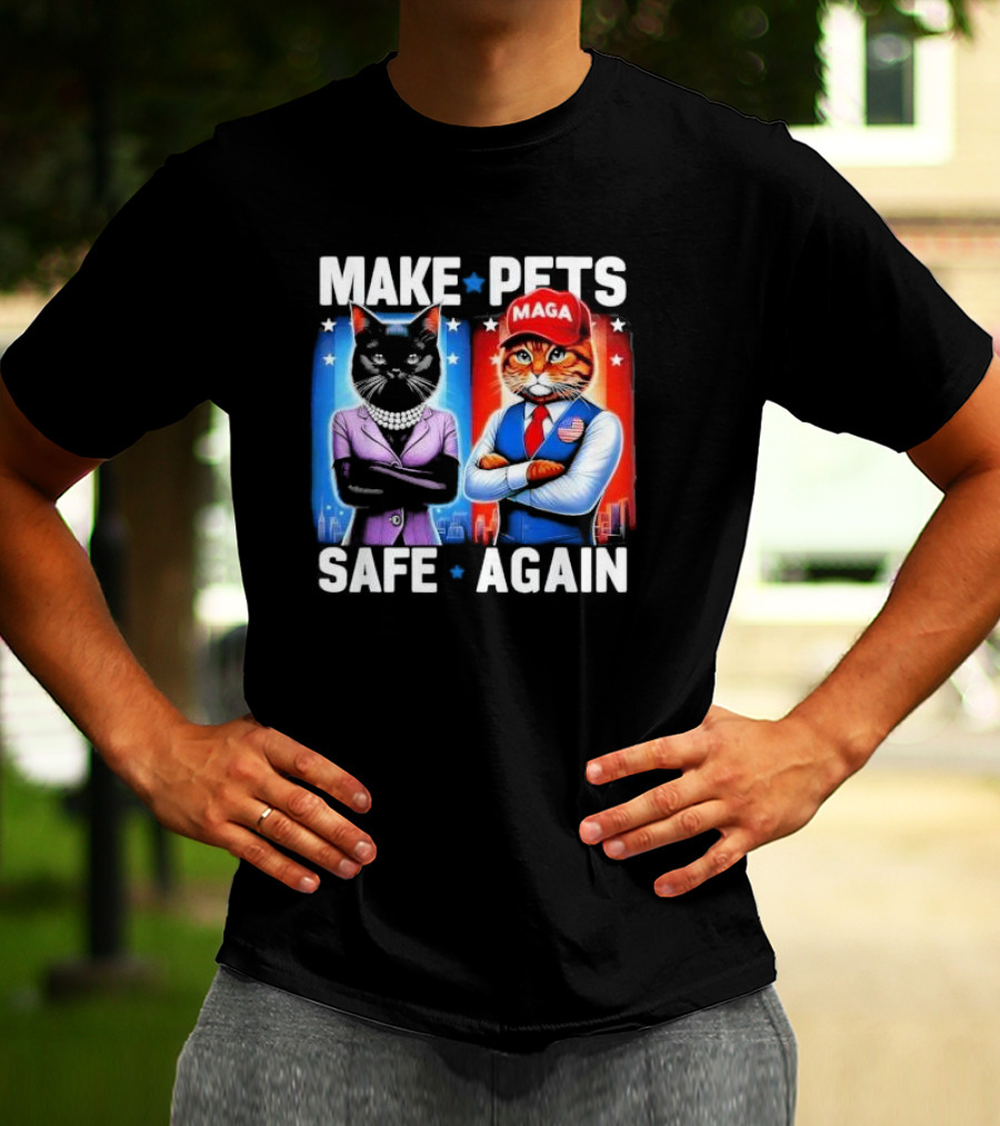 Make Pets Safe Again MAGA Cat And Dog Debate T-Shirt