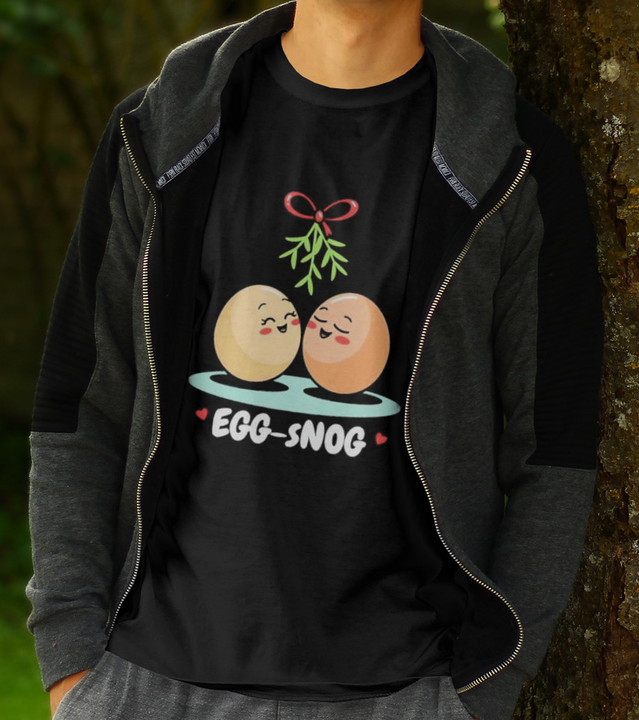 Egg Snog Mistletoe With Small Hearts T-Shirt