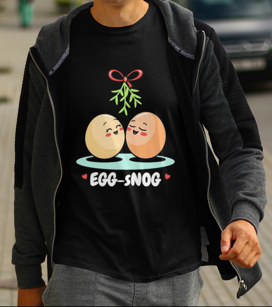 Egg Snog Mistletoe With Small Hearts T-Shirt