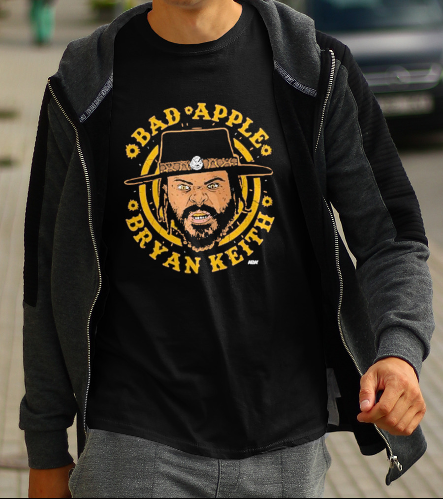 Bad Apple Bryan Keith Wild West Cowboy Face Hat T-Shirt