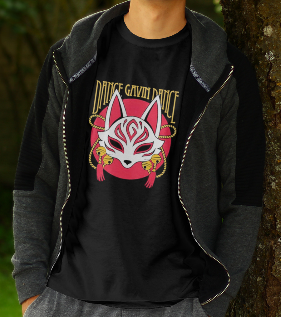 Dance Gavin Dance Kitsune Fox Mask With Bells T-Shirt