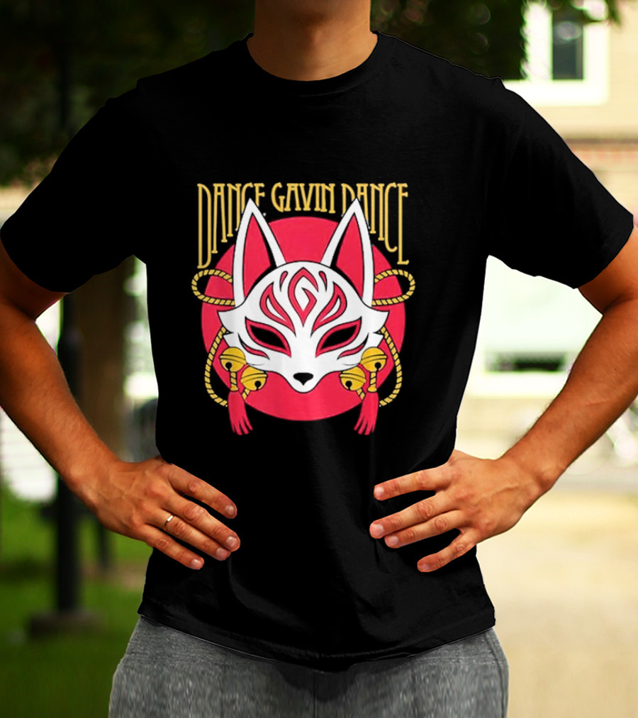 Dance Gavin Dance Kitsune Fox Mask With Bells T-Shirt