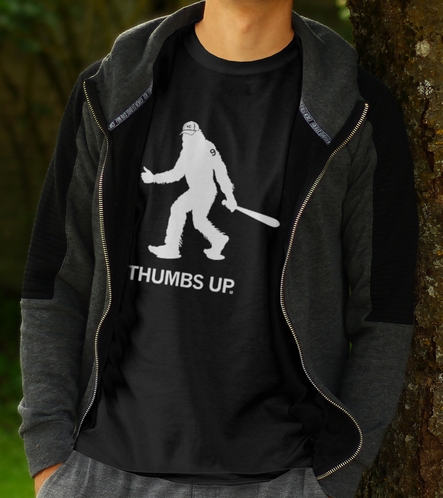 Raygunsite KC Bigfoot Thumbs Up With Baseball Bat T-Shirt