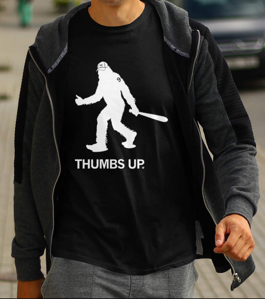 Raygunsite KC Bigfoot Thumbs Up With Baseball Bat T-Shirt