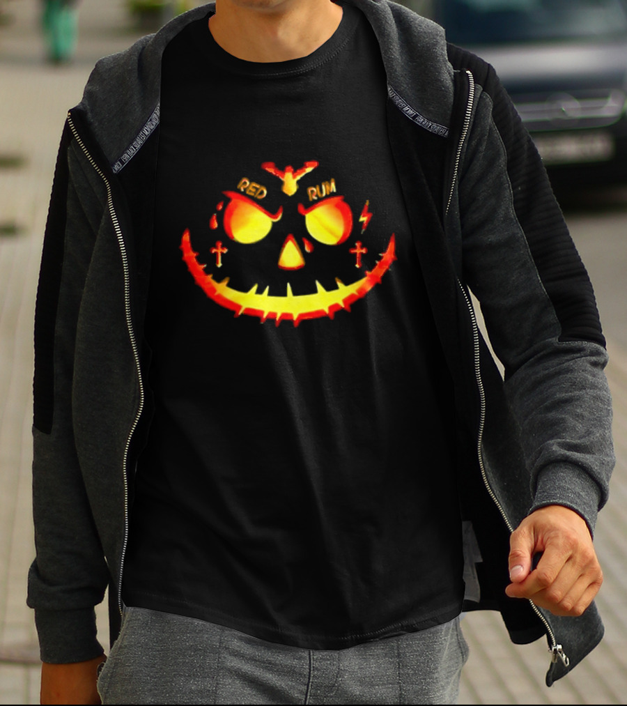 Sniper Gang Red Rum Yak-o-lantern With Crosses And Lightning Bolt T-Shirt