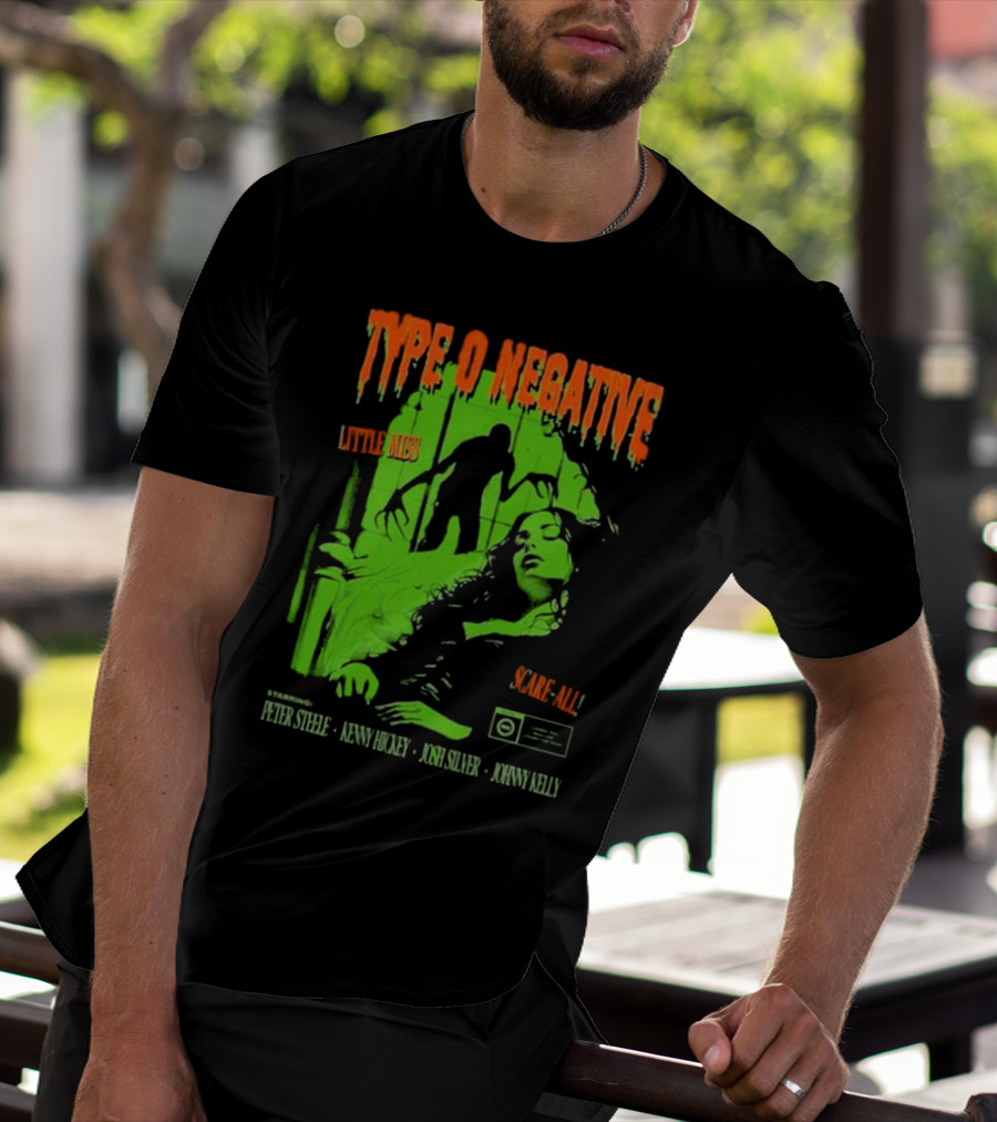 Type O Negative Little Miss Scare-All Horror Starring Peter Steele Kenny Hickey Josh Silver Johnny Kelly T-Shirt