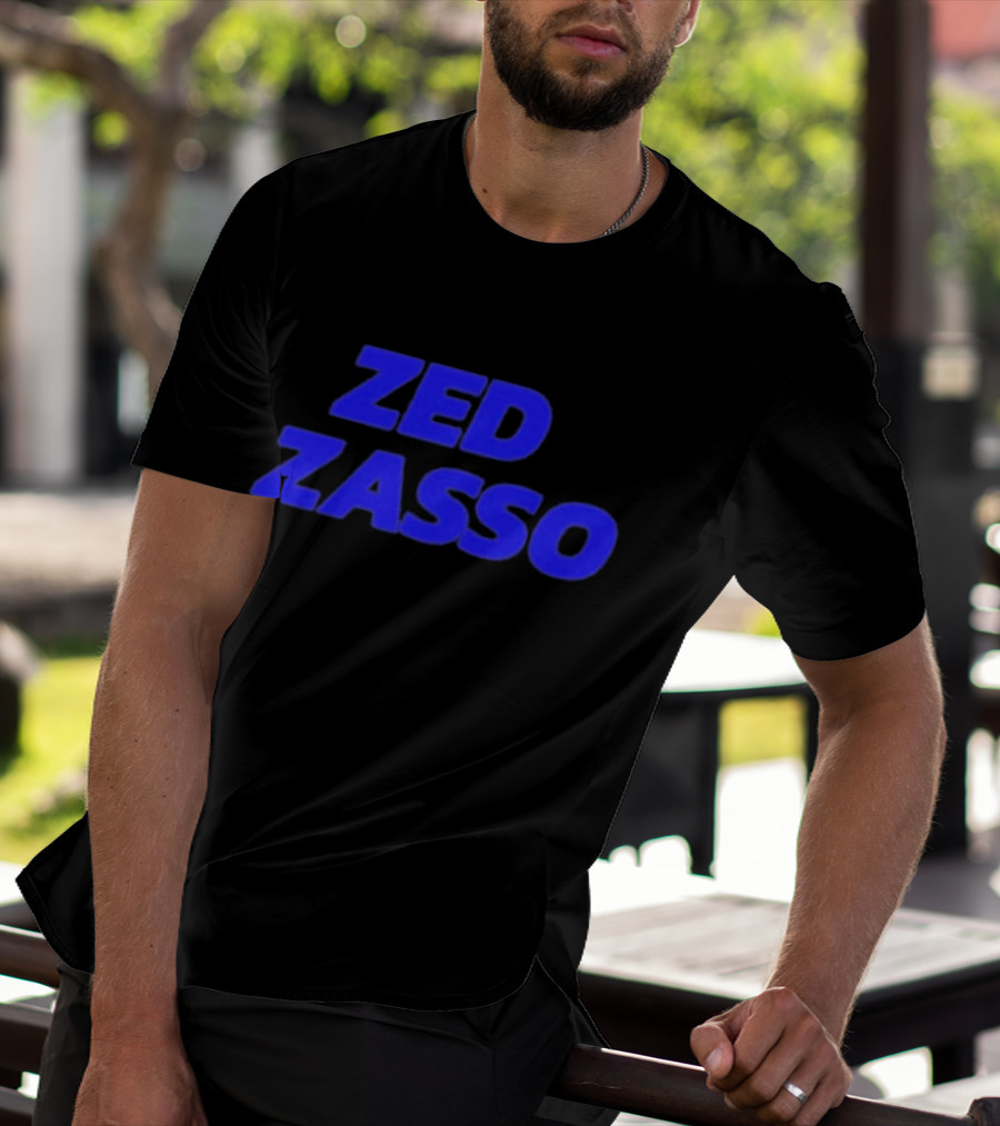 Zed Zasso Bold Blue Lettering T-Shirt