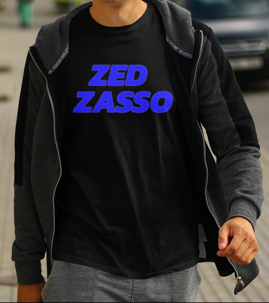 Zed Zasso Bold Blue Lettering T-Shirt