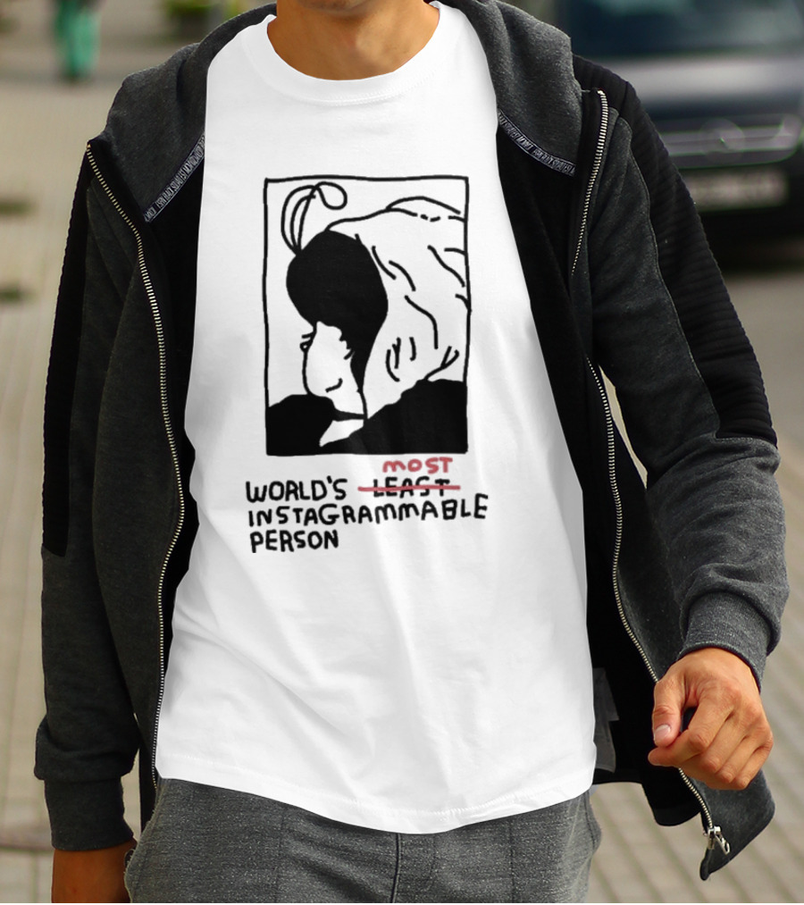 World's Least Instagrammable Person Hoodie Character Line T-Shirt