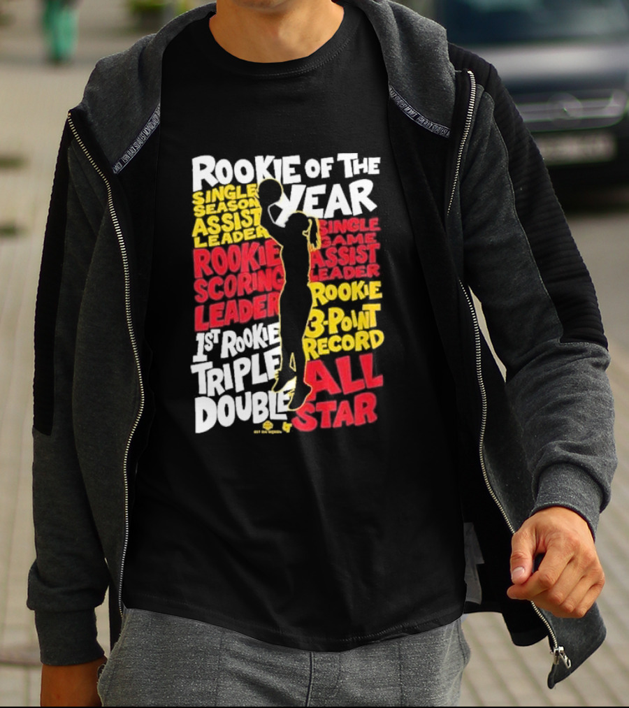 Caitlin Clark Rookie Of The Year Single Season And Game Assist Scoring Leader Triple Double 3-Point Record All Star Indiana Fever T-Shirt