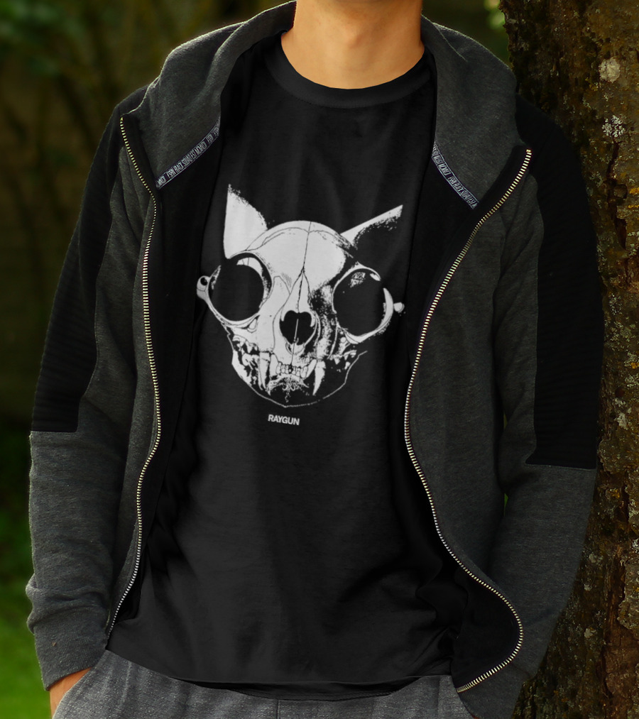 Cat Skull Raygun Heavyweight T-Shirt