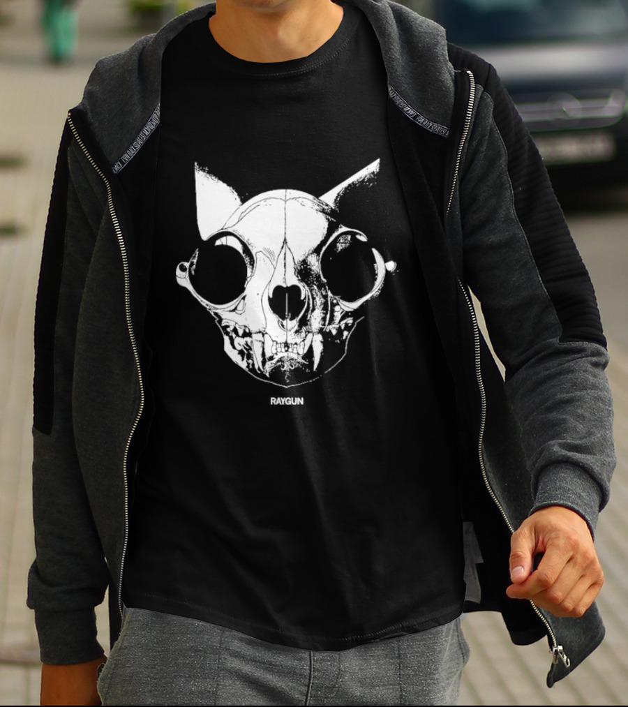 Cat Skull Raygun Heavyweight T-Shirt