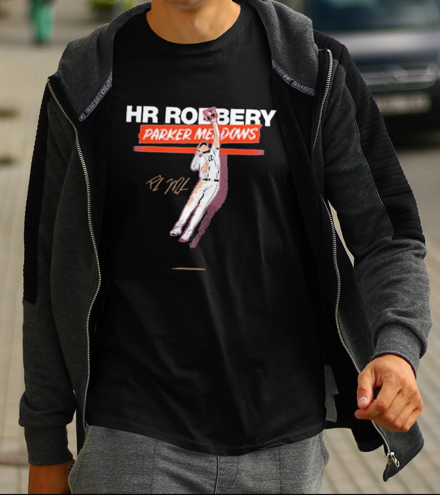 HR Robbery Parker Meadows Baseball Catch T-Shirt