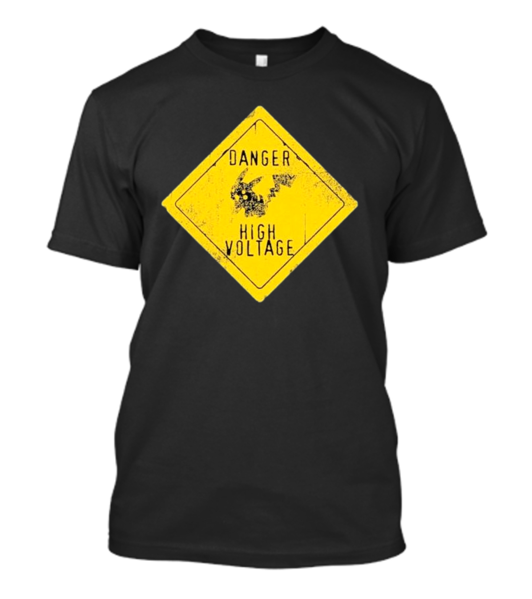 Pikachu Danger High Voltage Sign Warning T-Shirt