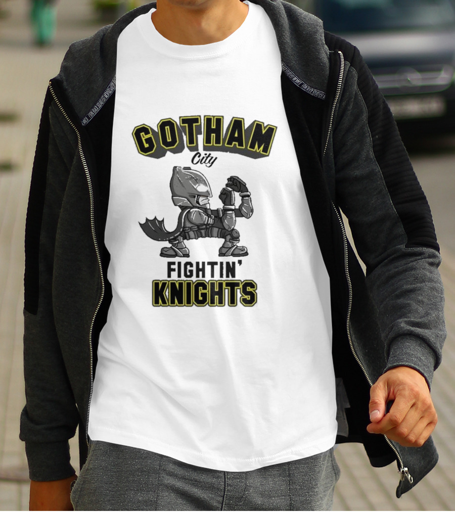 Gotham City Fightin’ Knights Batman Comic Style Armor Pose T-Shirt