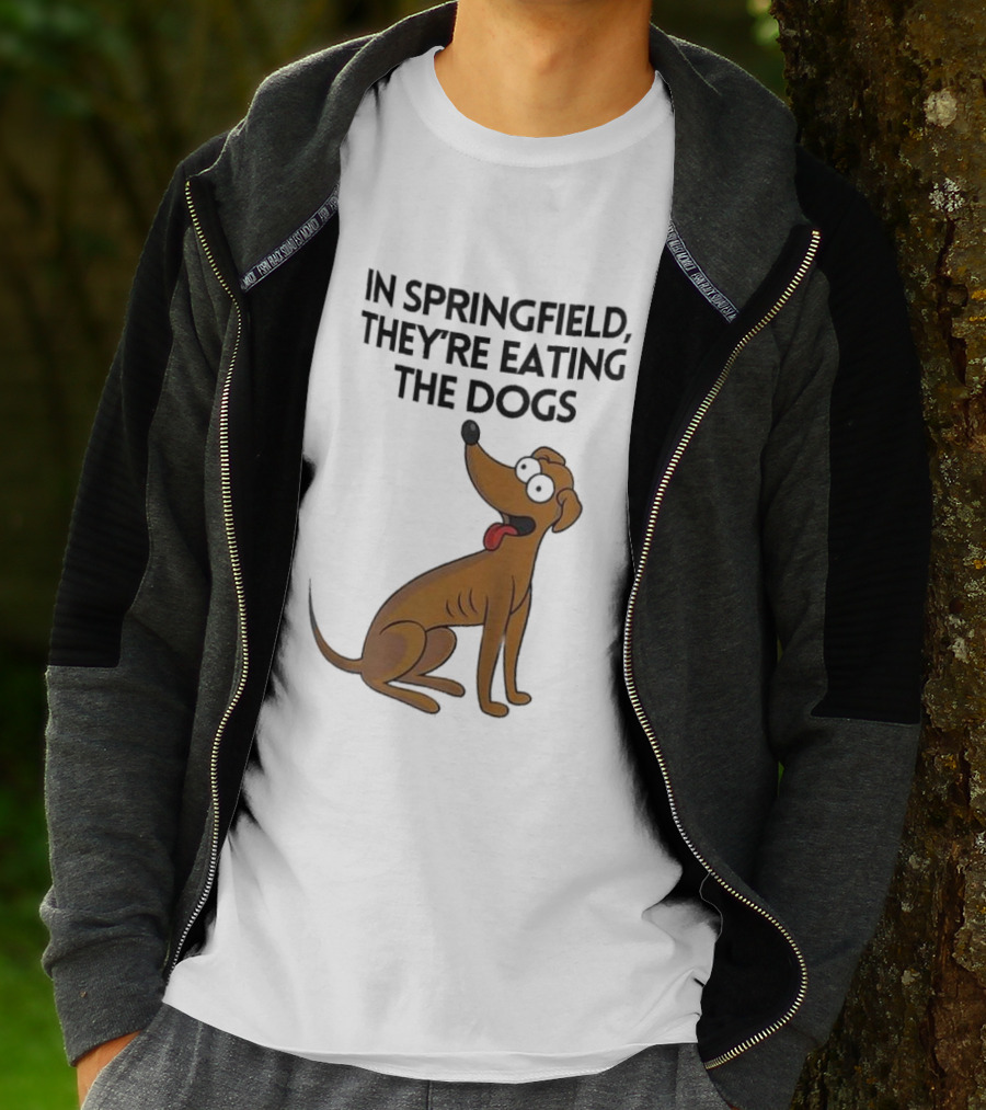 Springfield They're Eating The Dogs Funny Cartoon Dog T-Shirt