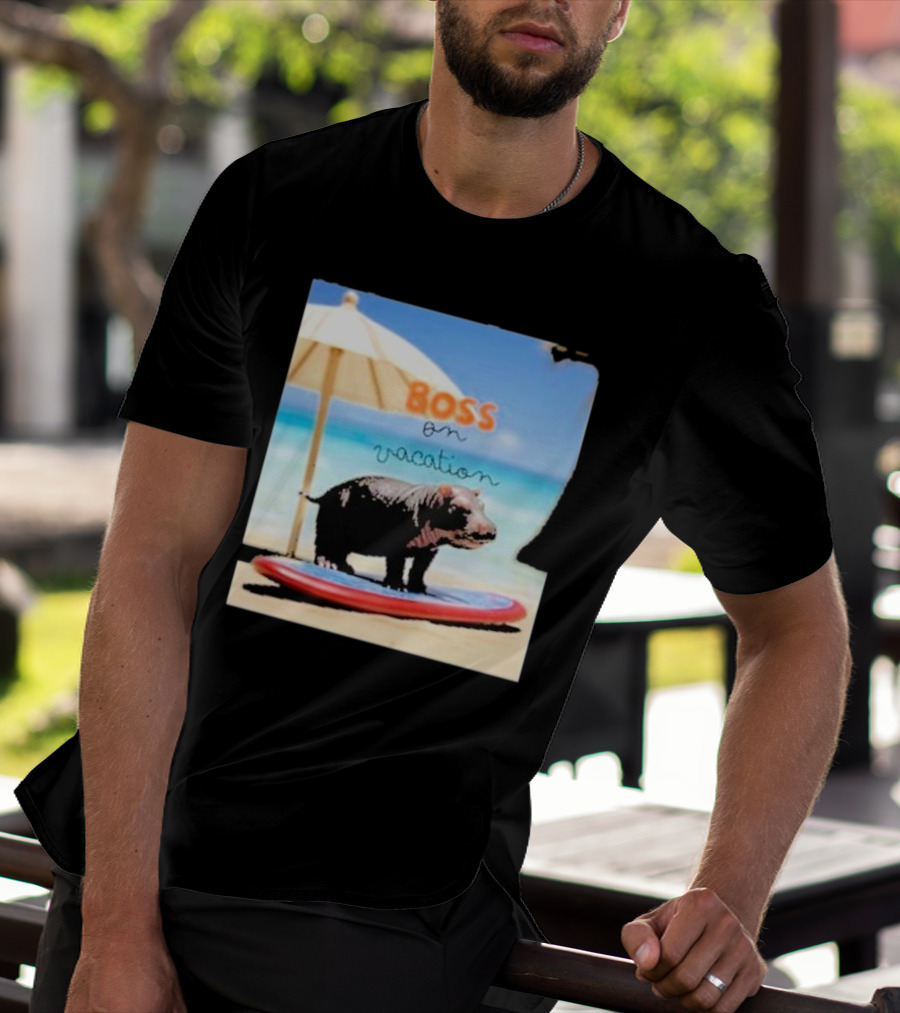 Boss On Vacation Hippo Beach Fun Series Summer T-Shirt