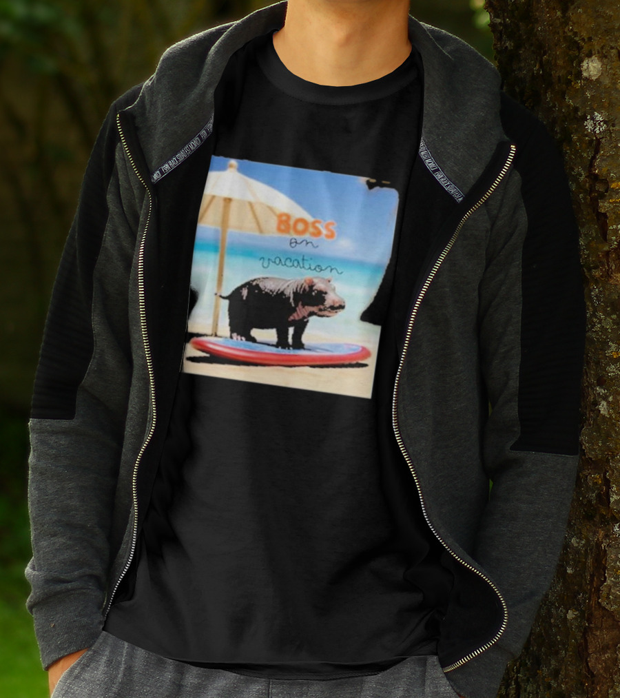Boss On Vacation Hippo Beach Fun Series Summer T-Shirt
