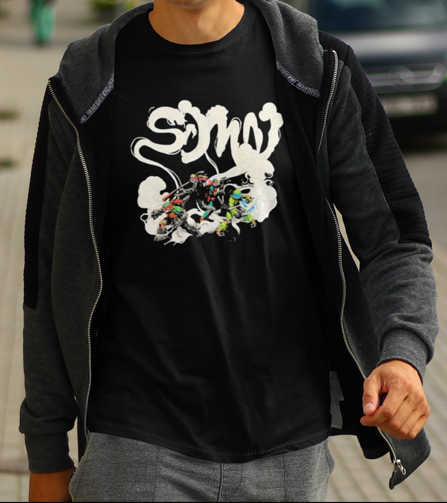 Sidemen Smoke Artistic Logo With Ninja Warrior T-Shirt