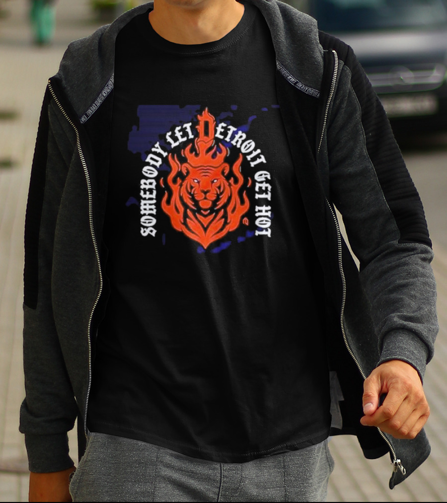 Somebody Let Detroit Get Hot Tiger Flame Iconic T-Shirt