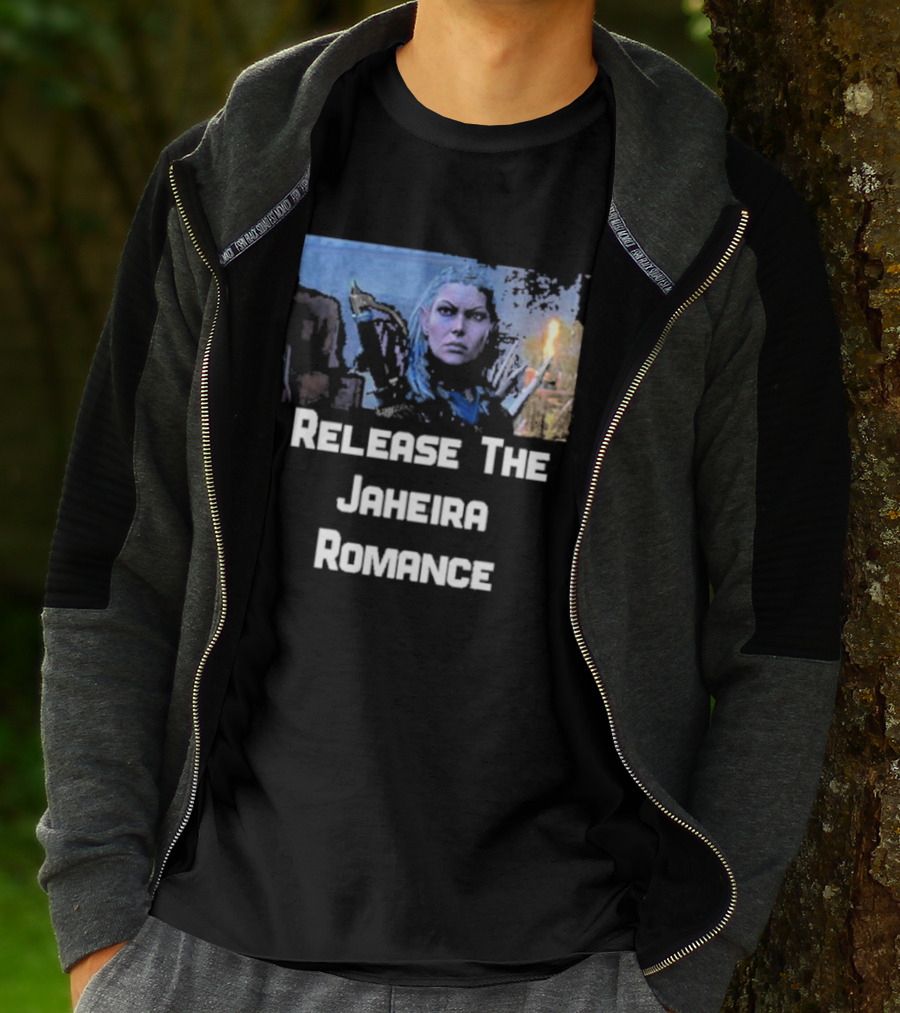 Release The Jaheira Romance Image Featuring Armor-Clad Character T-Shirt