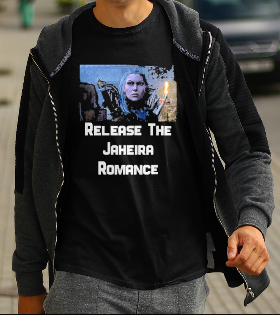 Release The Jaheira Romance Image Featuring Armor-Clad Character T-Shirt